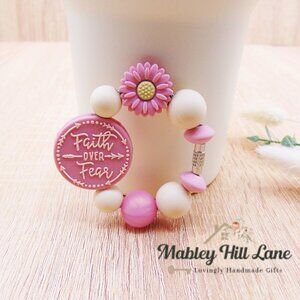 Stanley Cup Charm Faith Over Fear - Christian Theme Stanley Cup Charm - NEW!!